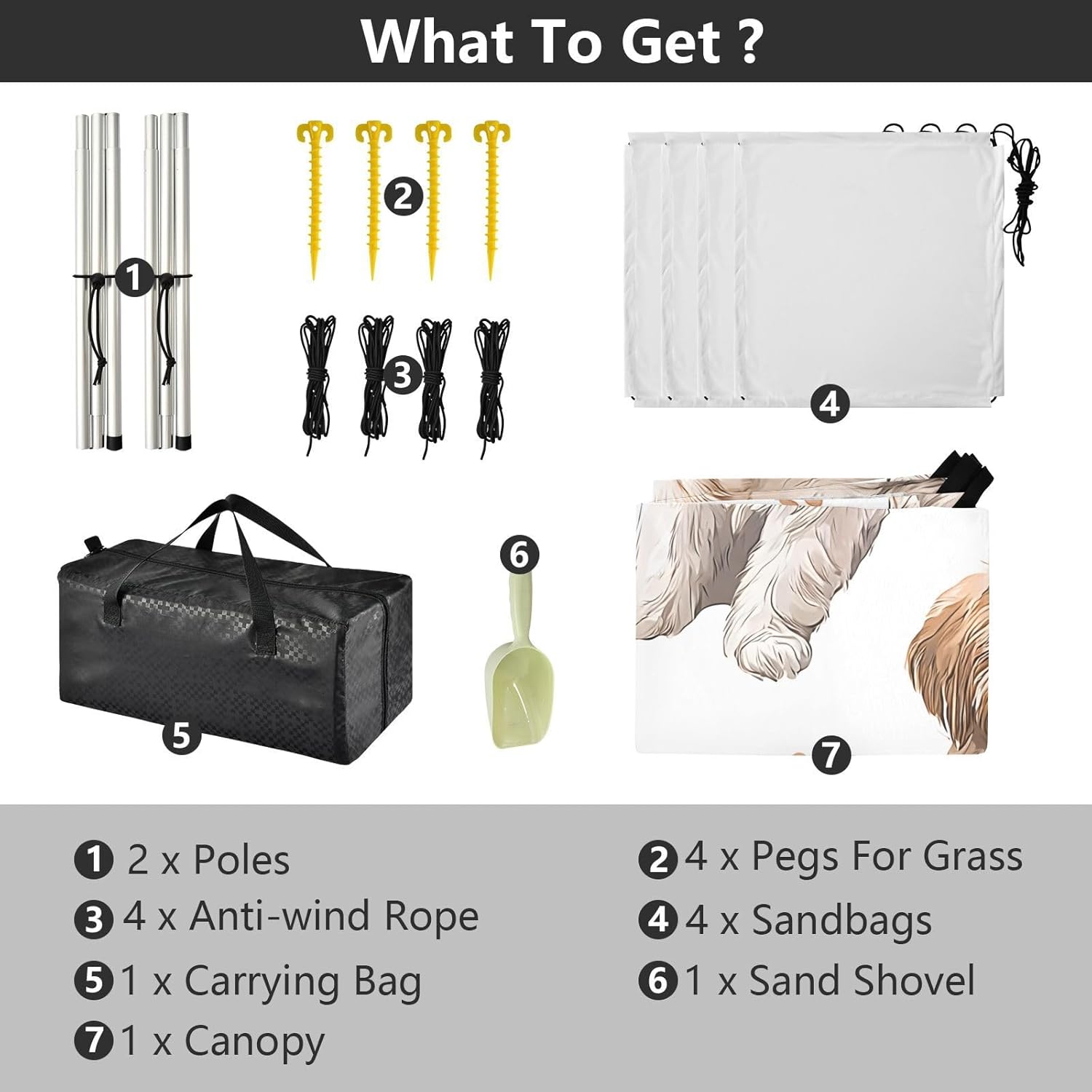 ALAZA Happy Dogs Puppy Paw Prints Beach Tent Sun Shelter UPF50+ Protection Beach Shade Canopy w/ 4 Sandbags for Outdoor Camping, Fishing, Backyard Fun, Picnic, 10x9 ft