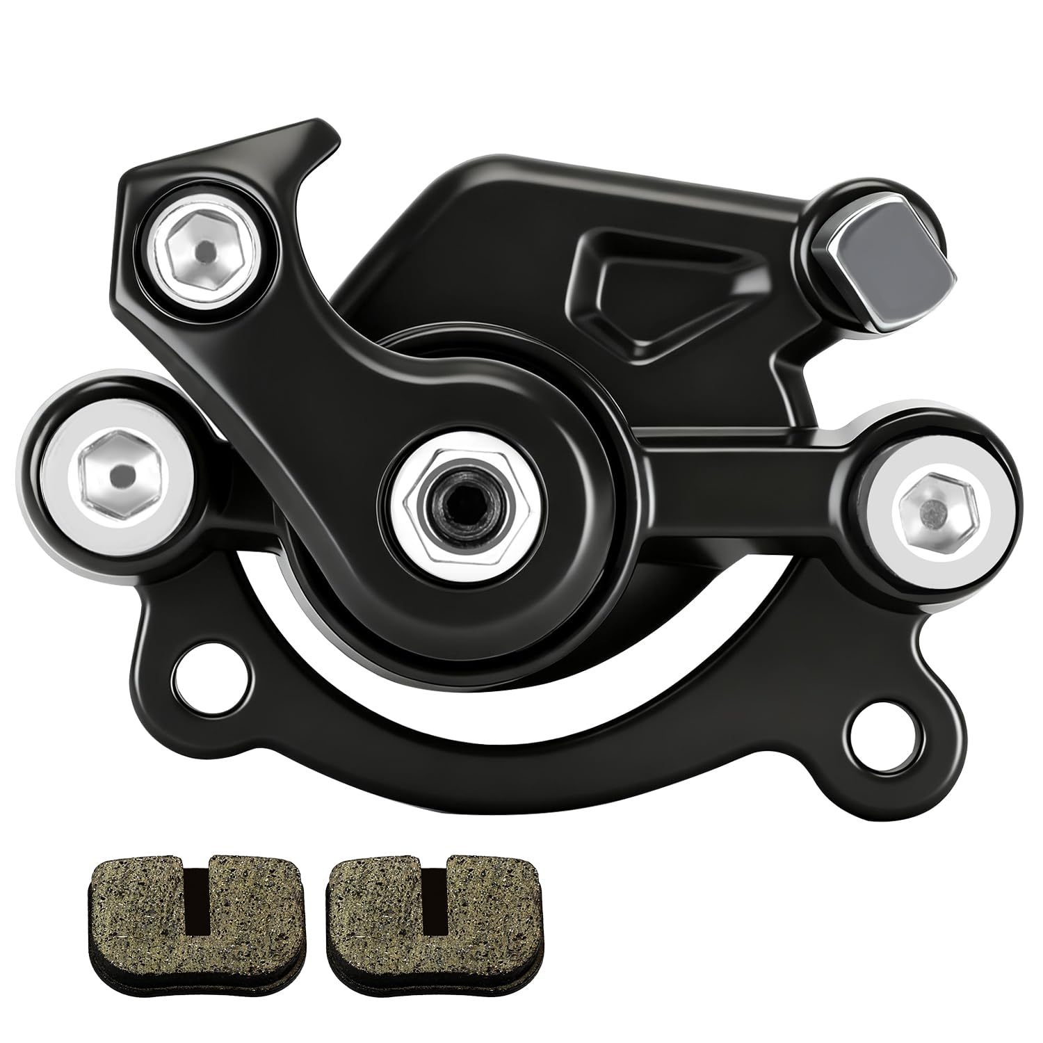 HIAORS Mini Bike Rear Disc Brake Caliper for Coleman CT100U CC100X B100 RB100 Baja DB30 Motovox MBX10 MBX11 GMB100 79cc 97cc 99cc 105cc 2.5hp 2.8hp Mega Moto MM-B80 MM-B105 Parts Brake Pads Black