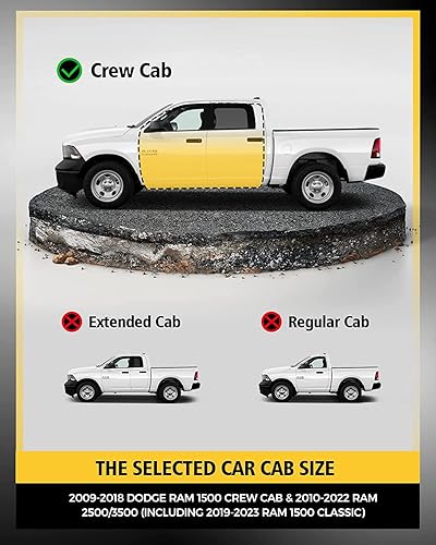 Miniatura 2 de KYX Estribos para Ram 1500, 2500, 3500 Crew Cab 2009-2018, 2019-2022, 2010-2021, 2500, 2019-2022, 2010-2021 Crew Cab - Dos escalones laterales,