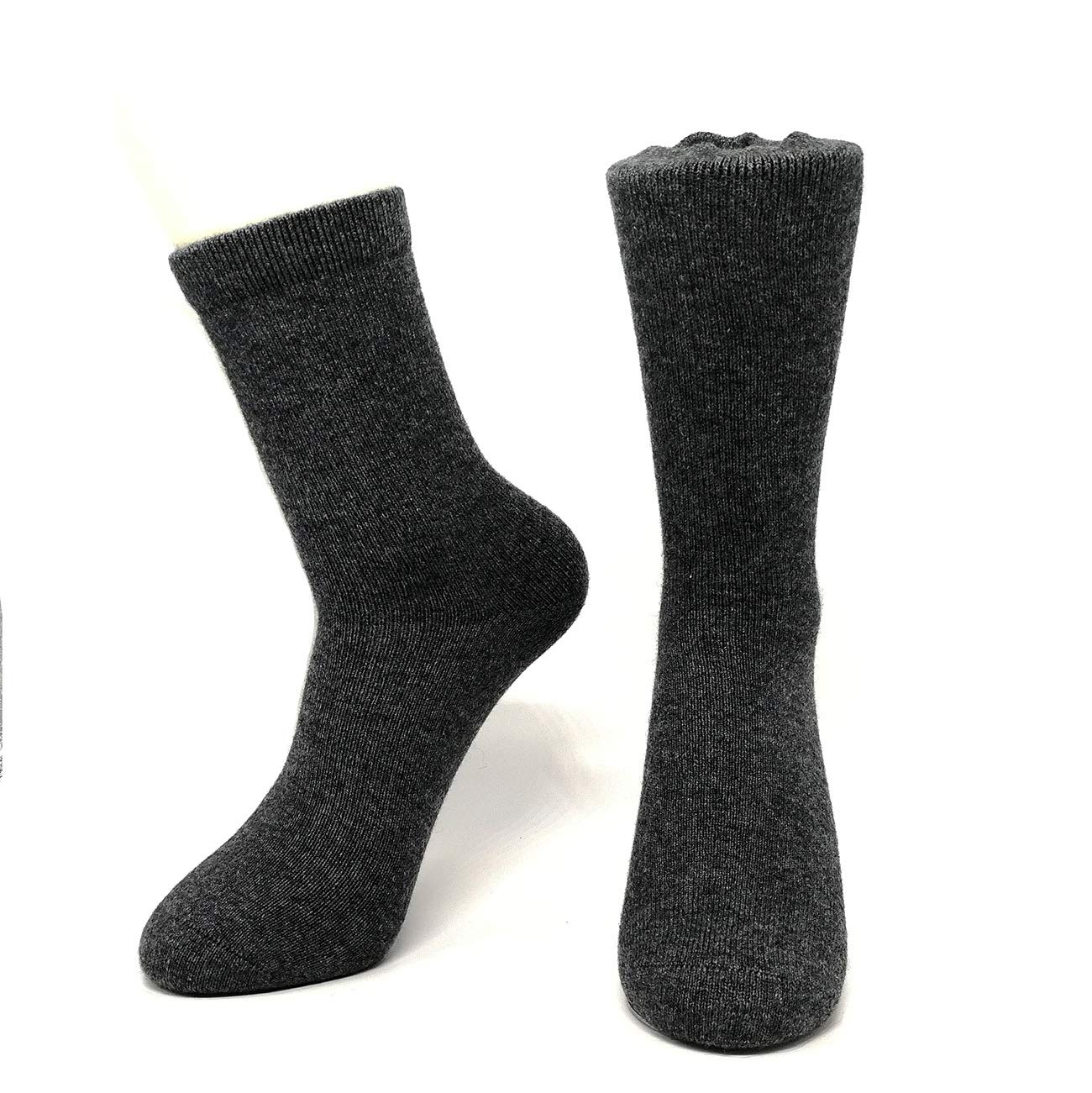 Mongolia Pure Cashmere Thick Unisex Men Women Crew Mid Calf Causal Socks, Smooth Toes and Heel Sewed by Handwork