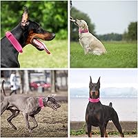 Vista 6 de Collar táctico para perro con hebilla de metal resistente y asa de control para entrenamiento de perros medianos y grandes (rosa, grande)