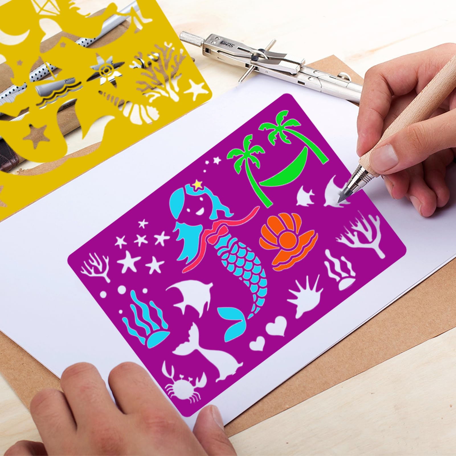 Schablonen Malen Kinder Qpout 20pcs Farbzeichnungsschablone Für Kinder,  300+ Muster Mal Schablonen Kinder, image size:1601x1601