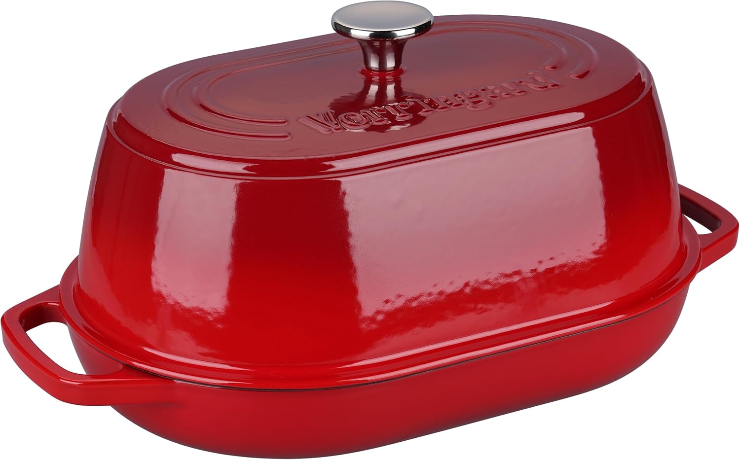 Enameled Cast Iron Dutch Oven Pot with Dome Lid, Oval Bread Oven for Homemade Sourdough Bread Baking, Oven Safe up to 500°F, 6 Quart, Red - Image 4