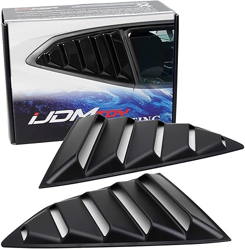 iJDMTOY Ventana lateral trasera izquierda/derecha, con acabado negro para ventanilla lateral trasera, compatible con Chevy Camaro 2016 en adelante