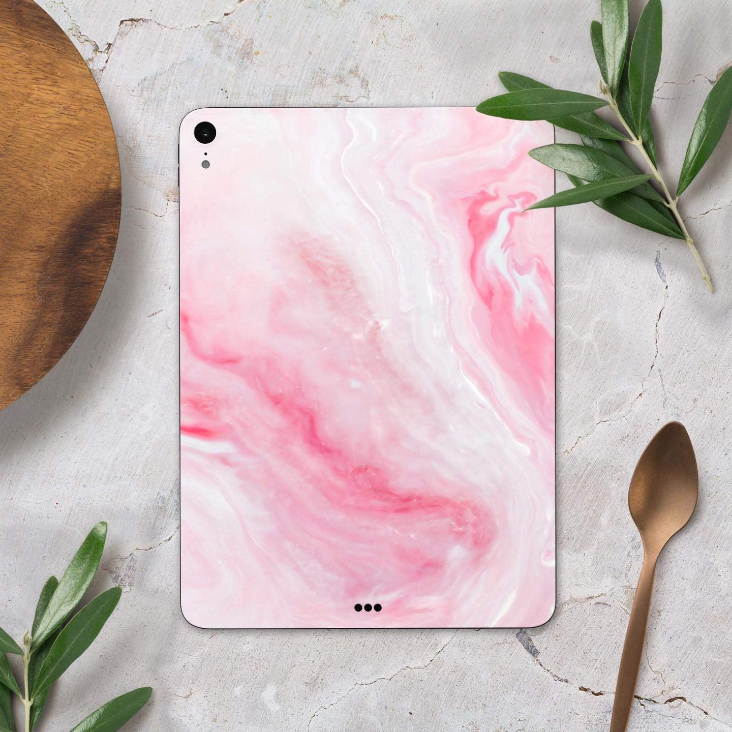 DesignSkinz - Marbleized Pink Paradise V6 Full-Body Wrap Decal Protective Skin-Kit Compatible with Apple iPad 8th Gen 10.2" (A2270/A2428)