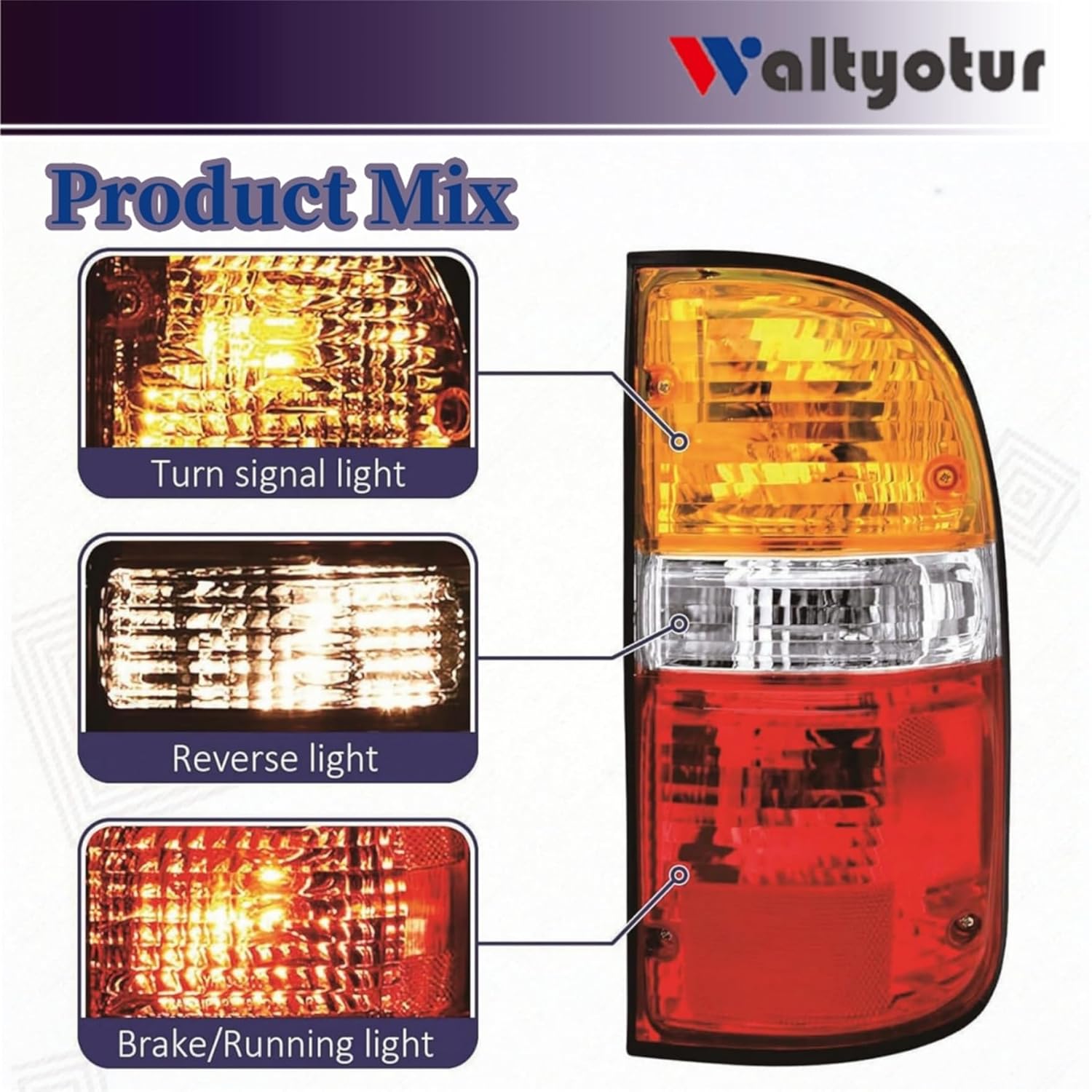 waltyotur Tail Light Assembly Replacement for Tacoma 2001 2002 2003 2004 Passenger Side Right RH Replacement for TO2800139 8156004060