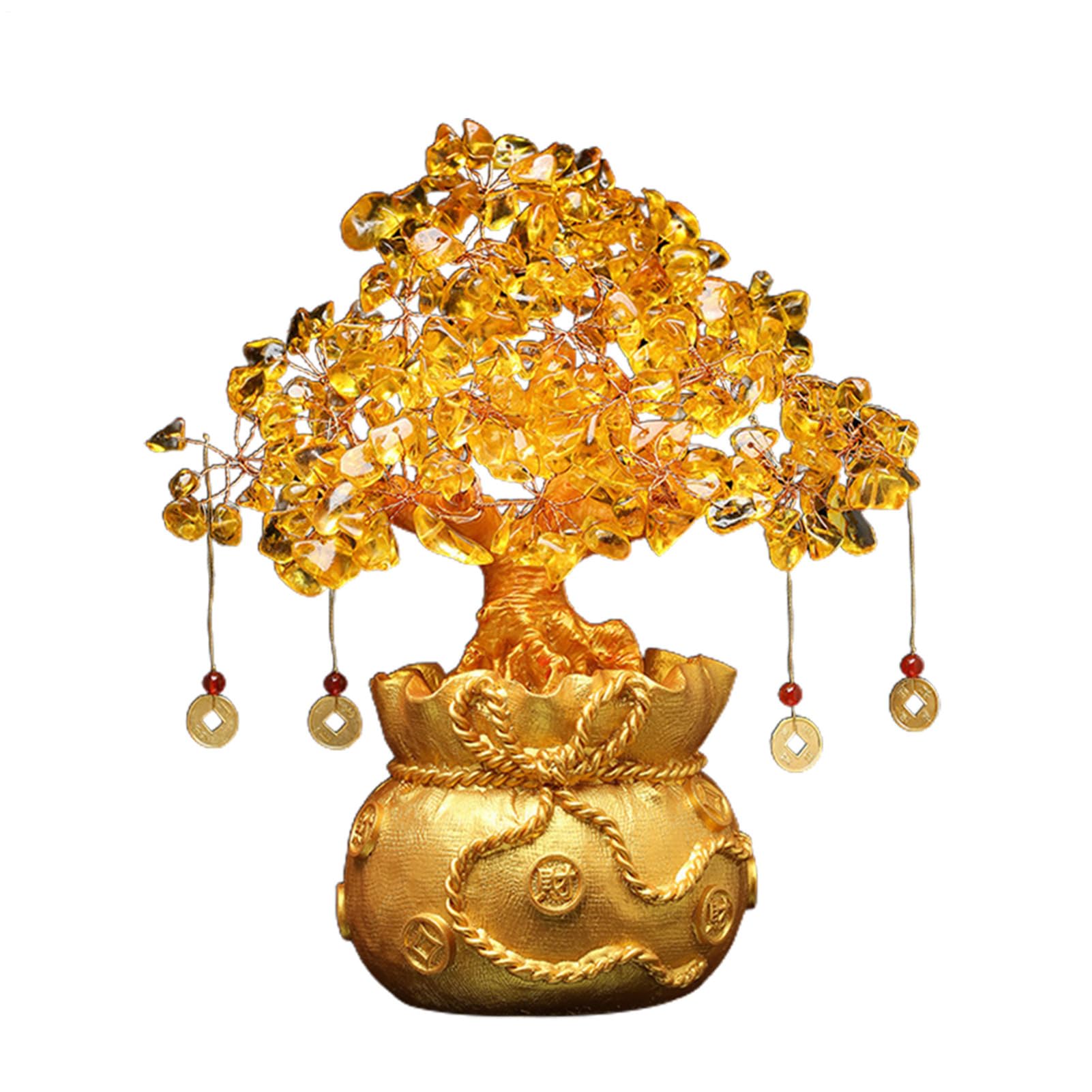 Arbre porte-monnaie jaune pour décoration intérieure de meuble TV