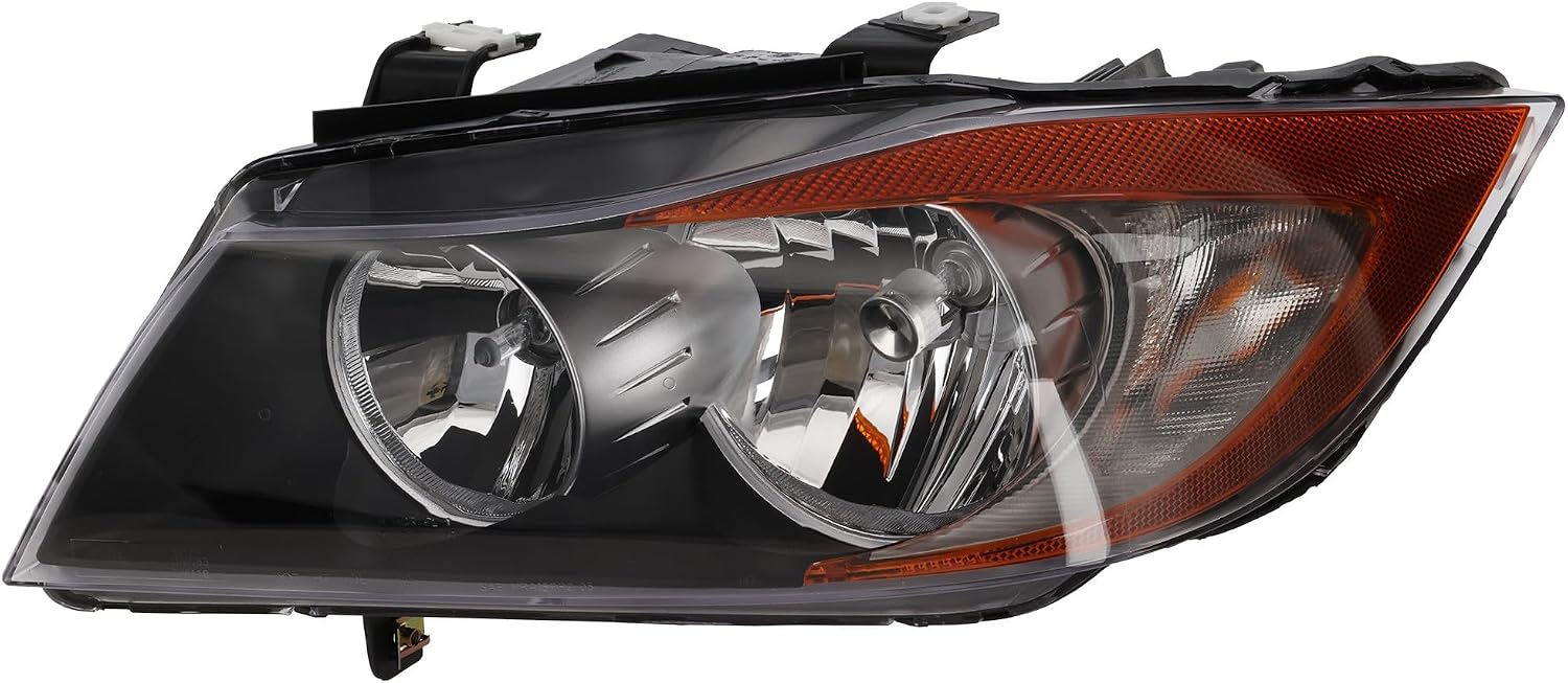 Compatible with 06-08 3-Series 4-Door Headlight Headlamp Front Head Light Lamp with Bulb Left Driver Side