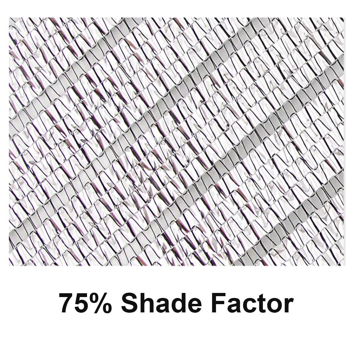 Sune Protect - Tela de aluminio 75% de protección solar de 4 x 9 m para invernadero, patio, planta, flor, pollo, cochera, cubierta de toldo para exteriores