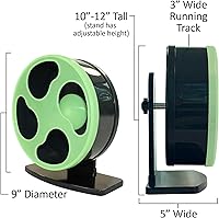 Vista 6 de Silent Runner- 9 pulgadas regular - Rueda de ejercicio + soporte + accesorio de jaula (brilla en la oscuridad)