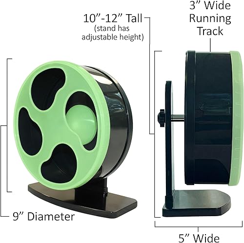 Miniatura 6 de Silent Runner- 9 pulgadas regular - Rueda de ejercicio + soporte + accesorio de jaula (brilla en la oscuridad)