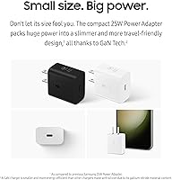 Vista 3 de SAMSUNG 25W Wall Charger Power Adapter with Cable, Super Fast Charging, Compact Design, Compatible with Galaxy and USB Type C Devices, White