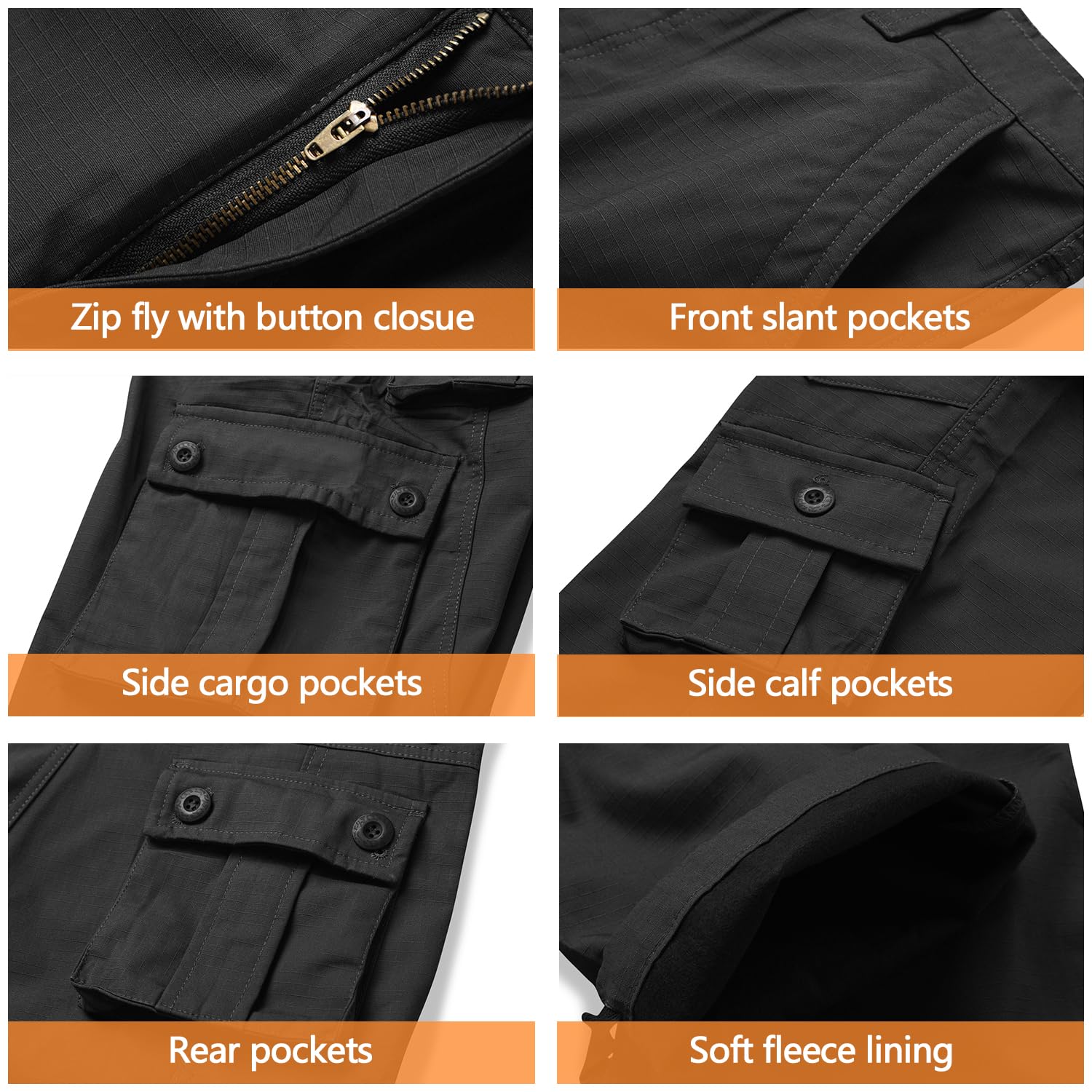 Snapklik.com : Mens Fleece Lined Cargo Pants Winter Camo Tactical Pants ...