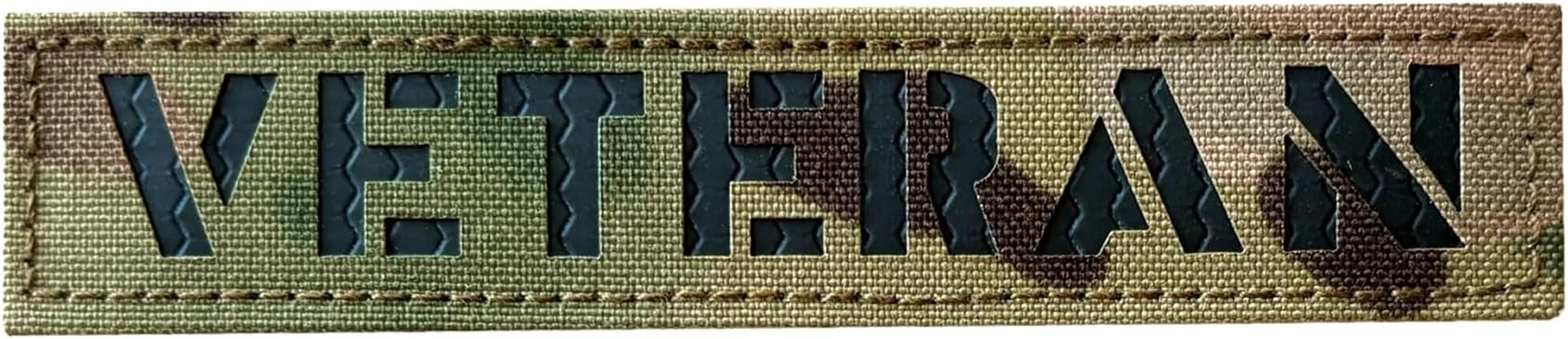 Infrared IR Veteran Patch 3X1 Inch Camo with Hook and Loop Laser Cut for Hats Bags Backpacks Vests Jackets (IR-Camo, 3X1 Inch)