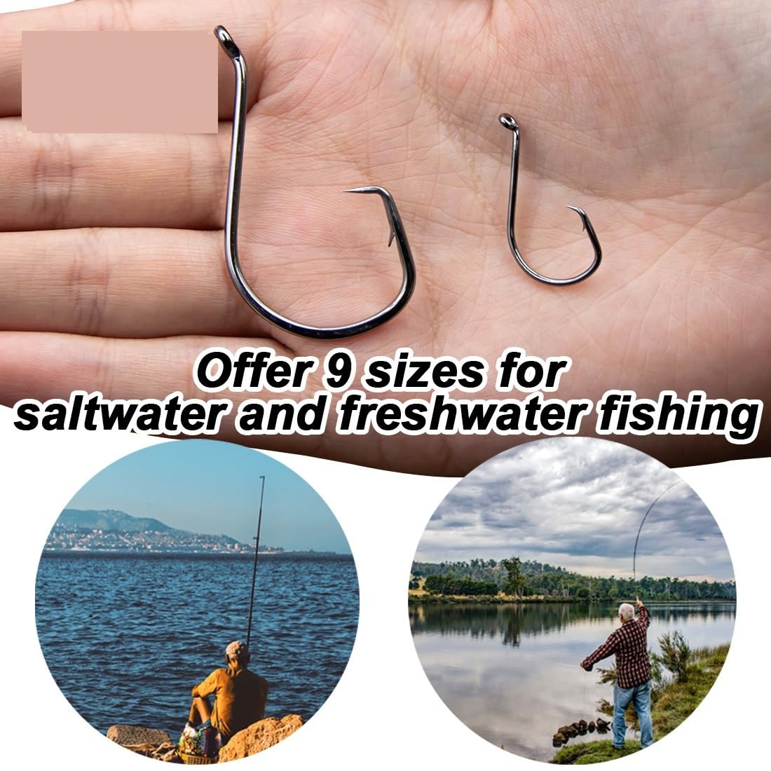 Anzuelos de Pesca Kit de anzuelos Circulares Pesca, 90-210 Uds., for Agua Salada, Surf, bagre, Pulpo, lubina, compensación