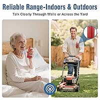 Vista 4 de Sistema de intercomunicación inalámbrico para el hogar rango de 3300 pies, intercomunicador inalámbrico habitación a habitación, manos libres VOX