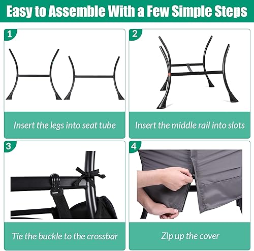 Miniatura 7 de VIVIJASON Silla perezosa de tela moderna  Silla de salón contemporánea de acento suave  Silla de sofá con marco de acero individual con