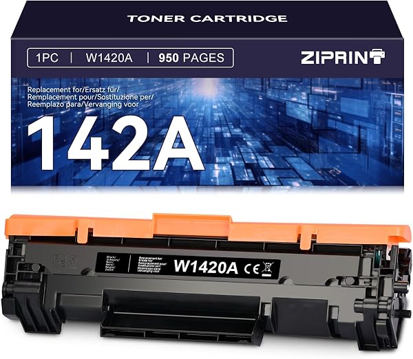 ZIPRINT 142A Toner di ricambio per HP142A W1420A 142X W1420X per Toner HP Laserjet M140we per TonerHP Laserjet M110we M110w MFP M140w M139we M139w (1 Nero,Nessun Chip) - 1