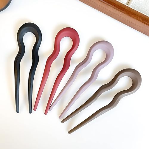 Miniatura 6 de FRDTLUTHW Horquilla de pelo francés esmerilado en forma de U de 5.1 pulgadas para mujeres y niñas (paquete de 4)