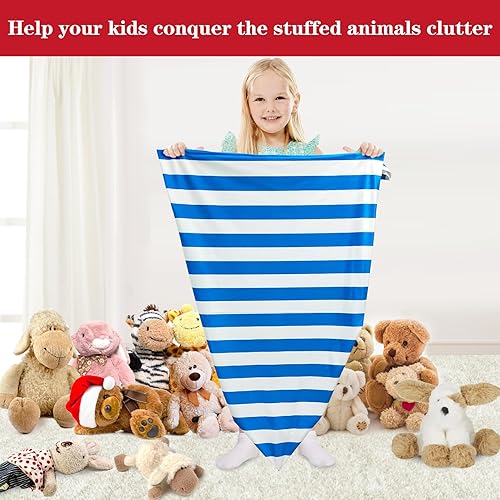 Miniatura 87 de Jorbest Almacenamiento de animales de peluche, almacenamiento de puf de peluche de fútbol, funda para silla de puf de fútbol para niños, asiento de