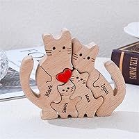 Vista 7 de Rompecabezas de madera personalizado con nombres familiares de 2 a 8, rompecabezas de madera de gato, rompecabezas de madera personalizable
