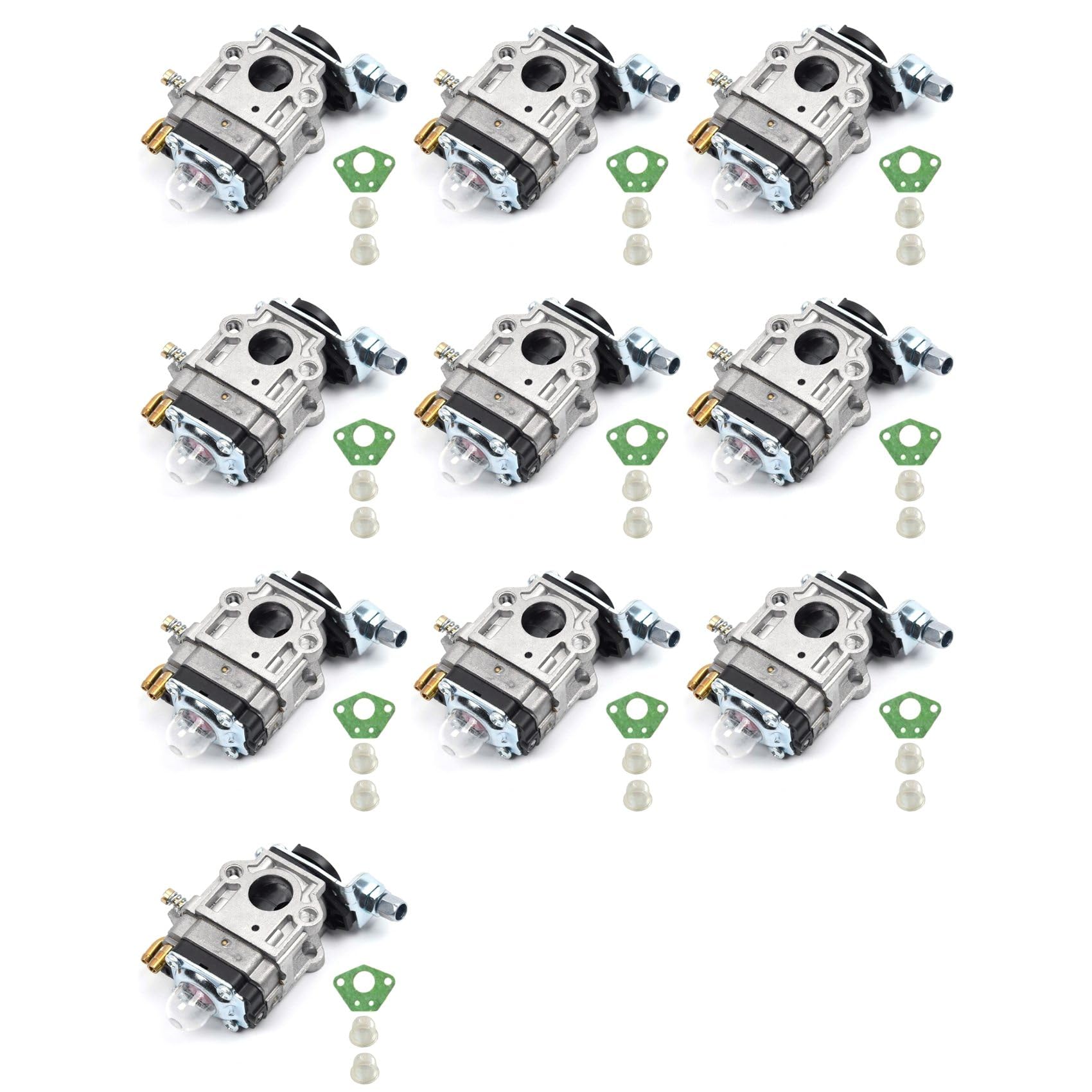 Jnchdghwa 10 Set 15mm Carburetor Kit for Brush Cutter 43Cc 49Cc 52Cc Shredder Chain Saw Chainsaw