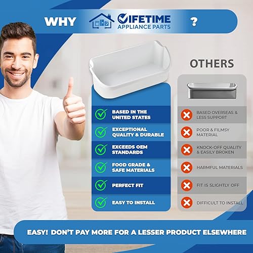 Miniatura 2 de 2 contenedores de puerta mejorados para electrodomésticos de por vida, 2 contenedores de puerta compatibles con repuesto de estante de refrigerador