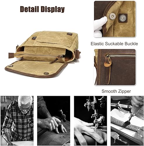 Miniatura 5 de FANDARE Bolsas de hombro retro para hombre, bolsas de lona para hombre, bolsa cruzada, bolsas de mensajero para hombres y mujeres, paquete de