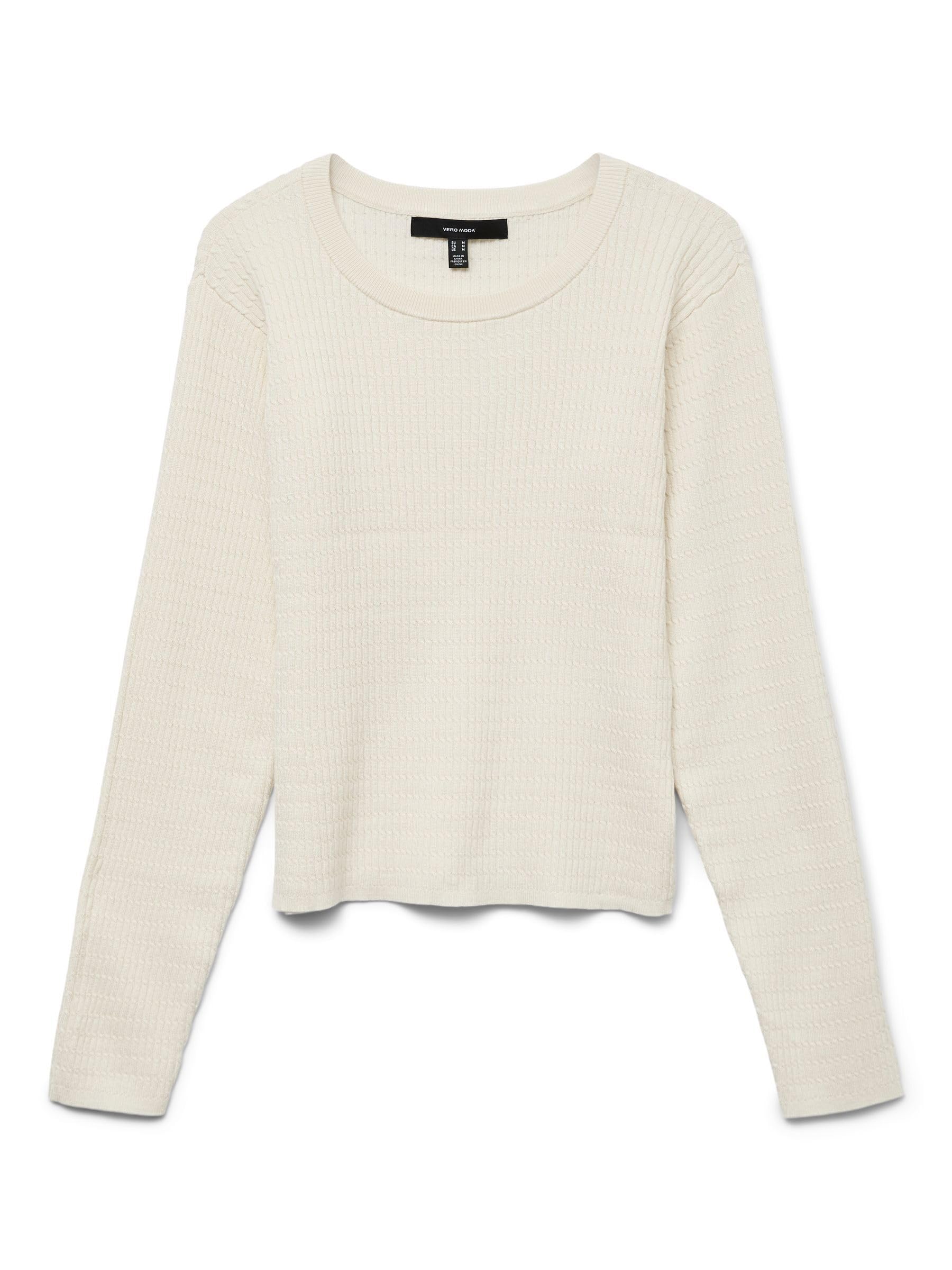 VERO MODA Vmsilje LS O-Neck Cable Pullover Noos, Birch, L