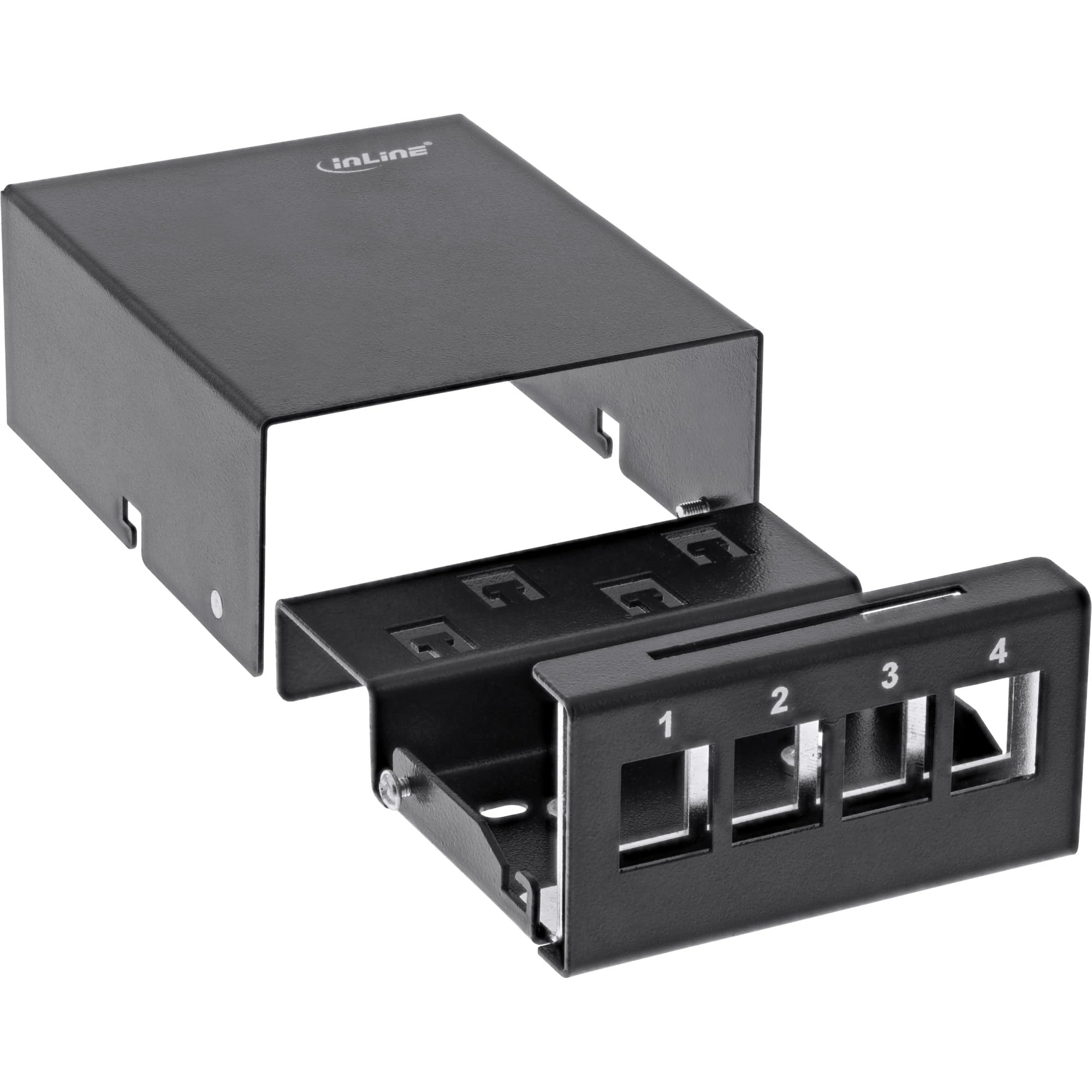 Inline Scatola patch per 4 X Keystone RJ45, metallo, nero RAL9005 | Leroy Merlin