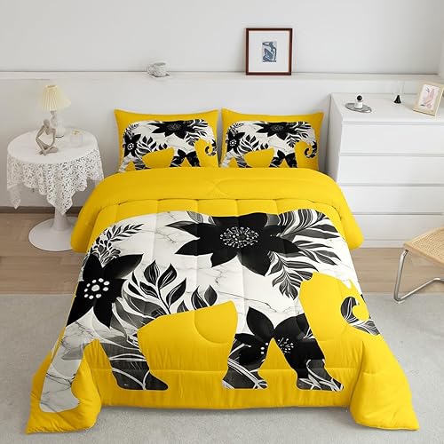 Miniatura 233 de Castle Fairy Juego de edredón de Halloween tamaño individual, juego de ropa de cama con estampado de animales de murciélagos negros para niños