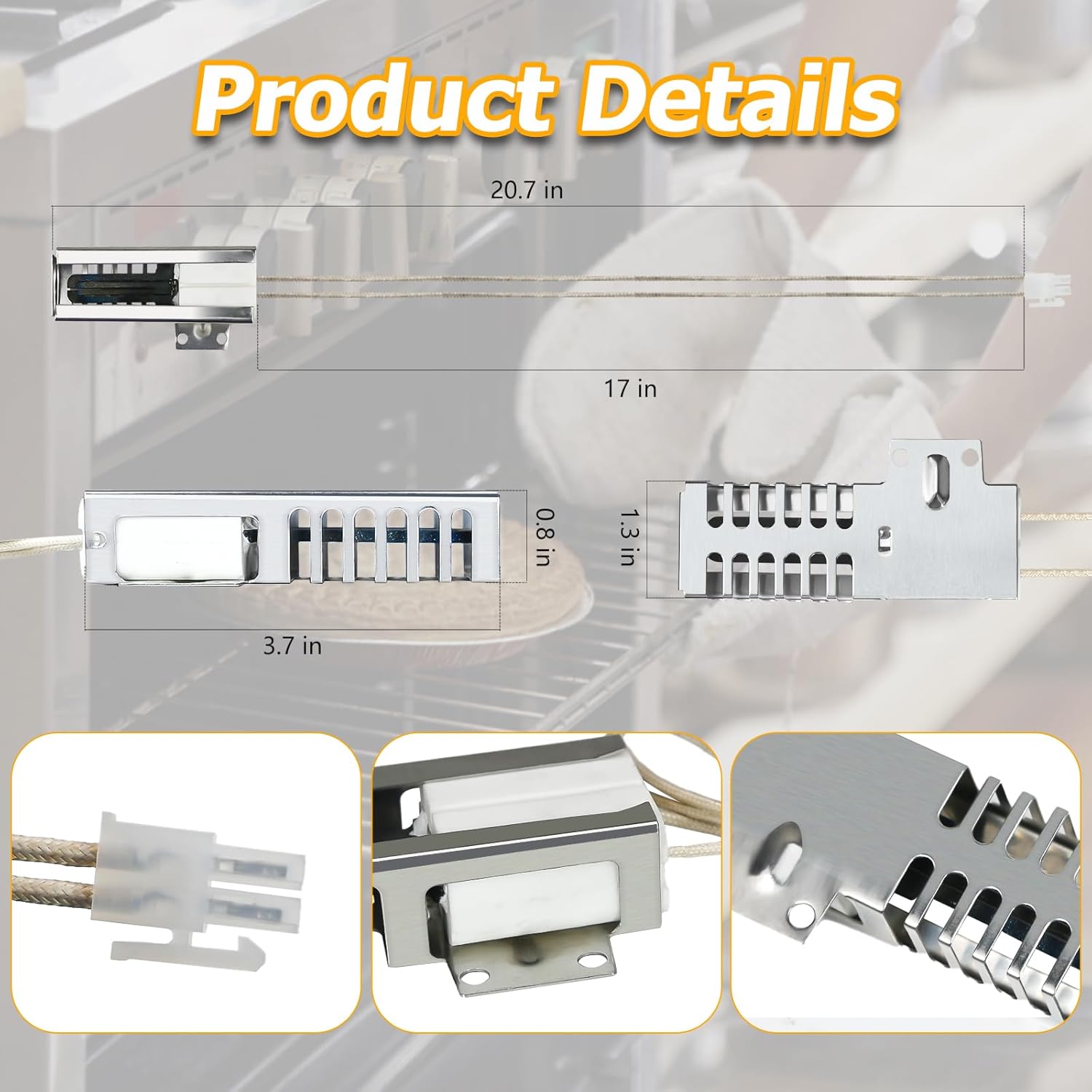 Upgraded W11596211 P7432P143-60 Gas Range Oven Igniter, Compatible with Whirlpool, Maytag,Kitchen Aid Ovens, Excellent Part, Replaces 7432P143-60, 74007965, AP7193202, PS11744546