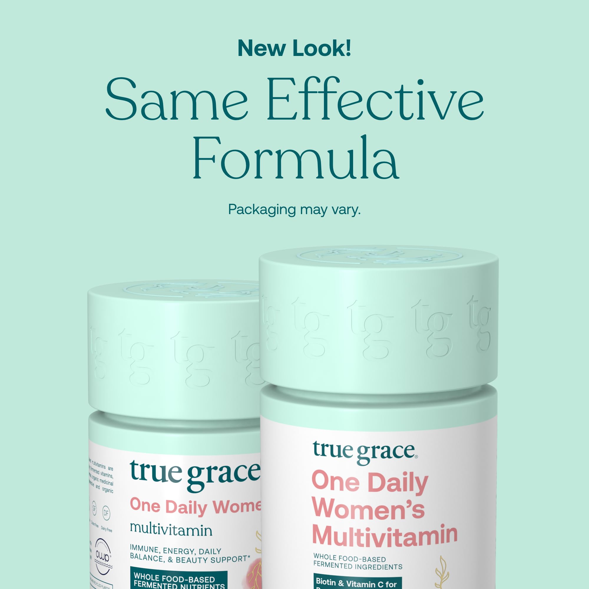 True Grace One Daily Women’s Multivitamin Fermented Minerals, Organic Adaptogens & Mushrooms Whole Body Balance, Immune, Energy, Beauty Support - Non-GMO, Gluten Free, Soy Free - 30 Vegan Tablets — Amazon image 2
