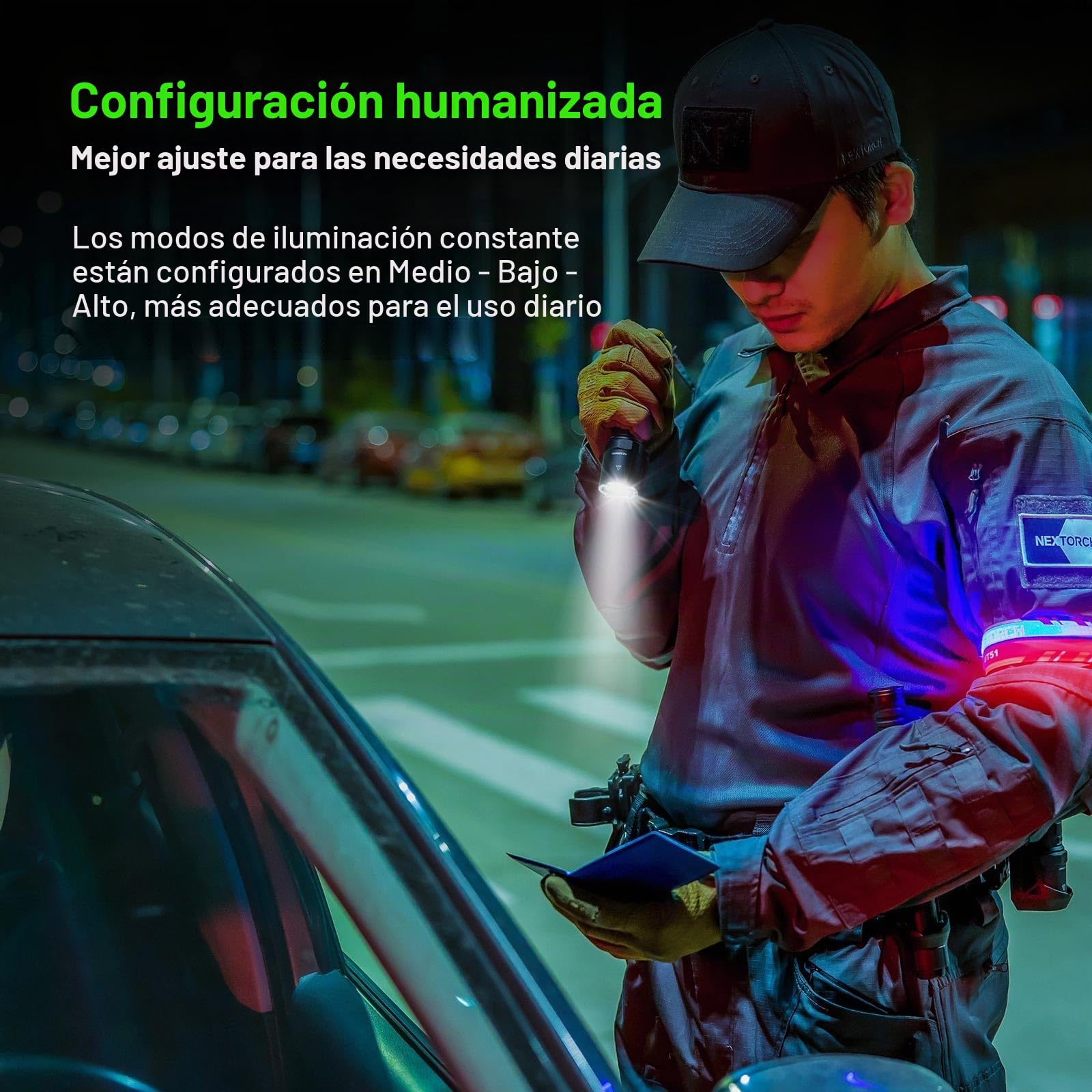 Nextorch P80B Linterna recargable de alto lúmenes, potente linterna táctica LED de 2100 lúmenes con 5 modos y estroboscópica para trabajo nocturno, aventura al aire libre, autoprotección, uso diario
