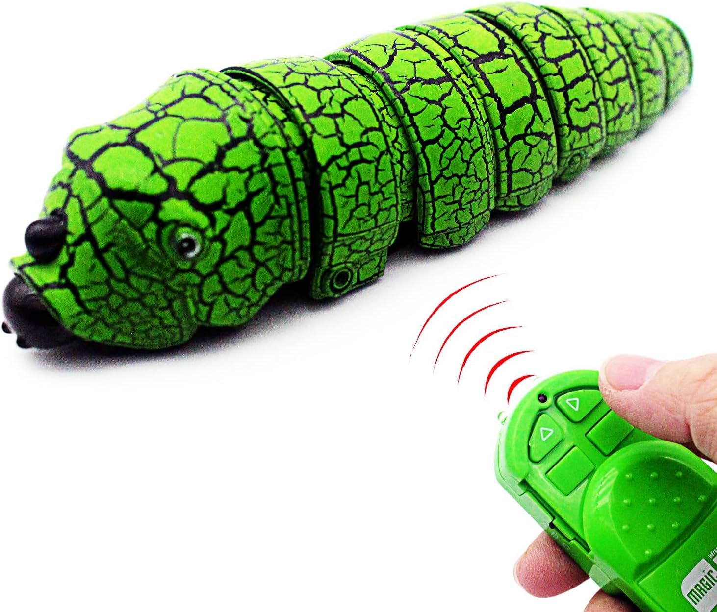 Tipmant RC Bug Remote Control Worm Realistic Caterpillar Inchworm Electronic Animal Toys Fake Insect Car Vehicle Kids Birthday Gifts (Blue)