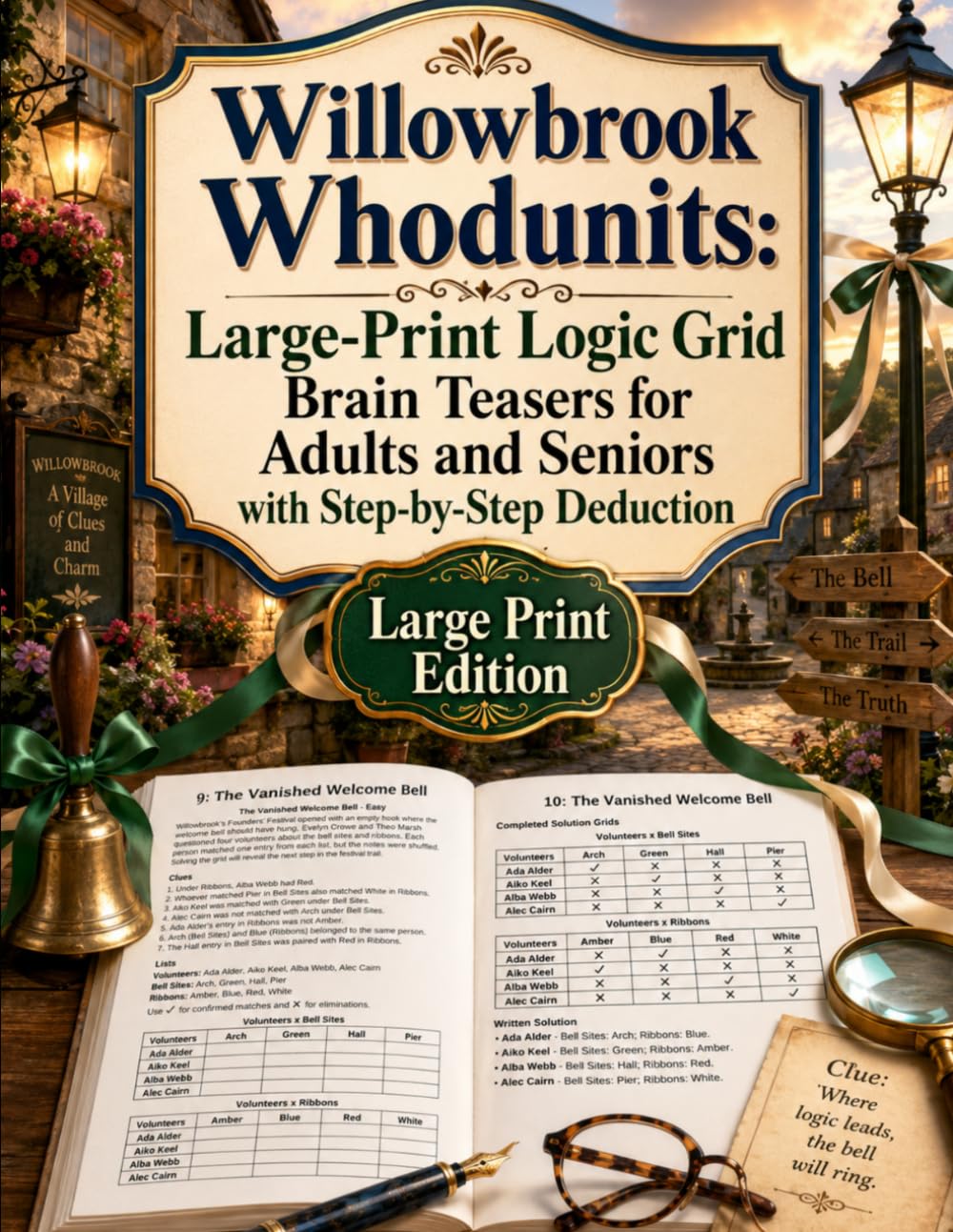 Willowbrook Whodunits: Large-Print Logic Grid Brain Teasers for Adults and Seniors with Step-by-Step Deduction (Willowbrook Whodunits: Logic Grid Puzzles)