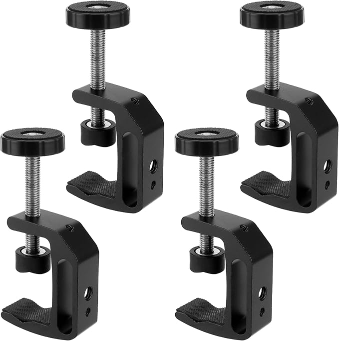 FUNSUEI 4 Pack Universal C Clamp, Desk CClamp with 1/4 and