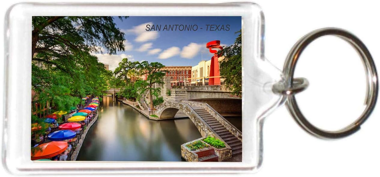 Texas USA United States Acrylic Keychains KeyRings Holders San Antonio