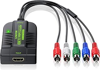 LiNKFOR 1080P HDMI to Component Converter Scaler, HDMI Input to YPbPr Convert HDMI to Component, Only HDMI to YPbPr Adapter for HDTV Box PC PS3 Roku Blu-Ray DVD (NOT Component to HDMI)