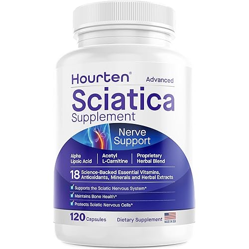 Sciatica Nerve Relief Support: Alpha Lipoic Acid - Vitamin B Complex - Benfotiamine - 18 in 1 Sciatica Supplements - 120 Capsules - Made in USA