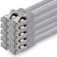 1aTTack.de 2,0m - grigio - 10 pezzi - CAT.7 Cavi di Rete (Set)