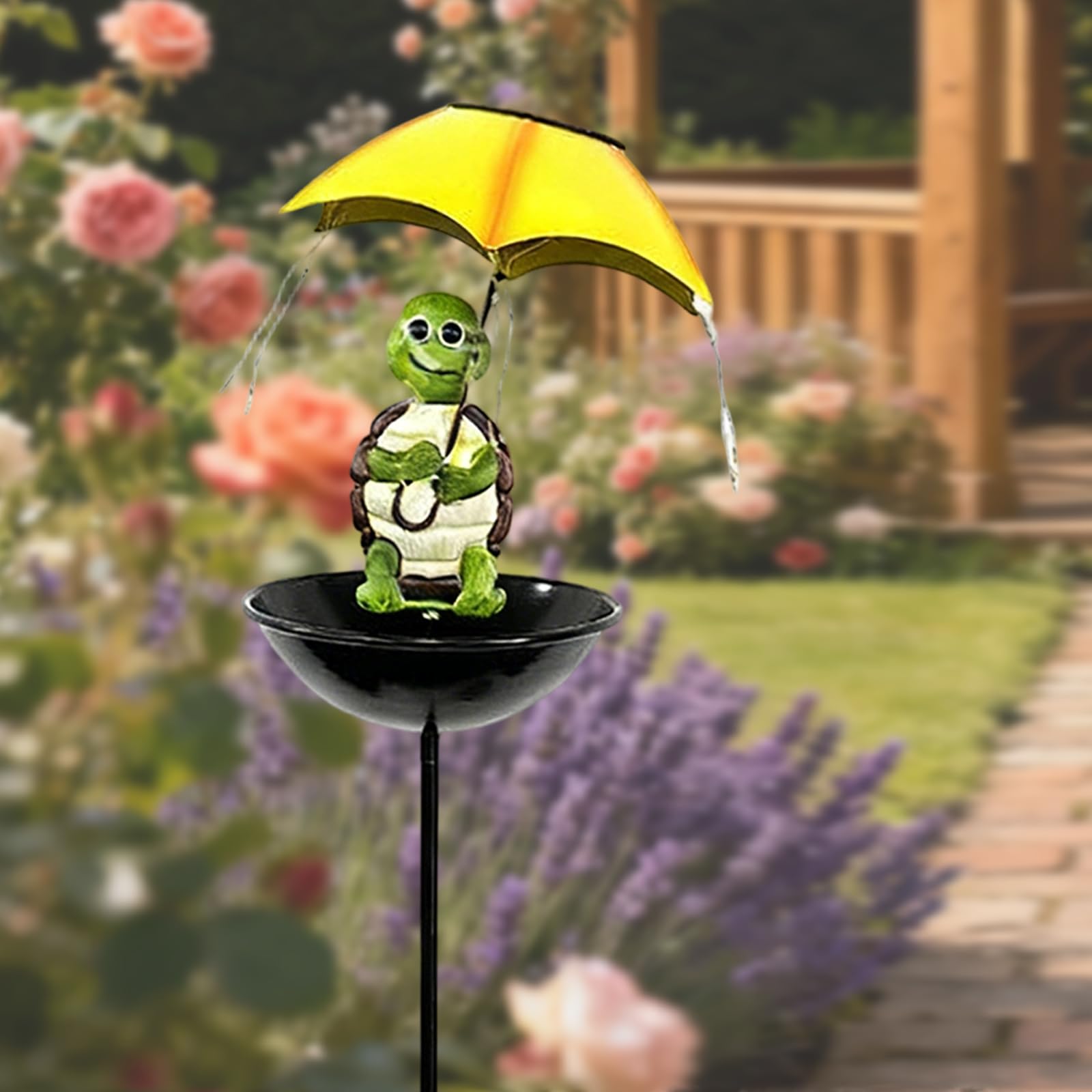 Solar Froschlichter mit Regenschirmen, Kolibri Futterspender, B