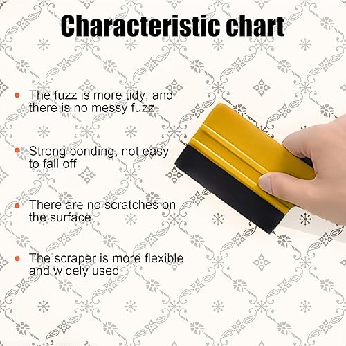 Miniatura 11 de 2 espátulas de fieltro de plástico, herramienta de enjugador de fieltro con borde de fieltro, escobilla de calcomanías para quitar burbujas