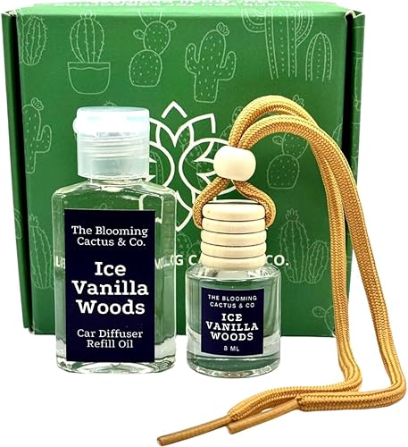 Car Air Freshener with 30ml Refill – Hanging Car Diffuser Oil, Long-Lasting Phth