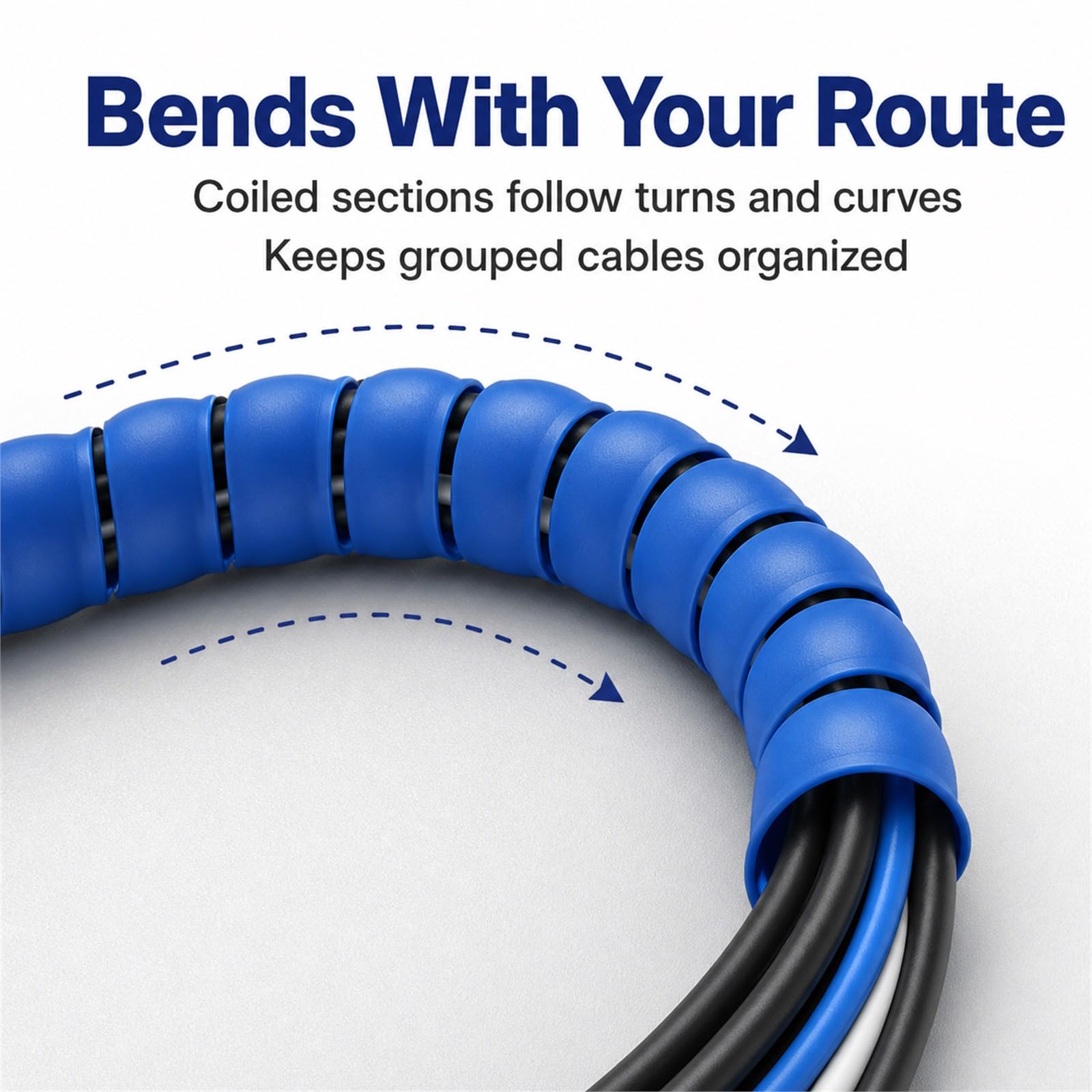 Gaine De Tuyau en Spirales,Gaine Protection Cable Spirales,Protection Tuyau Flexible Spirales Enroulement,Installation Facile,pour Luminaires ExtéRieurs