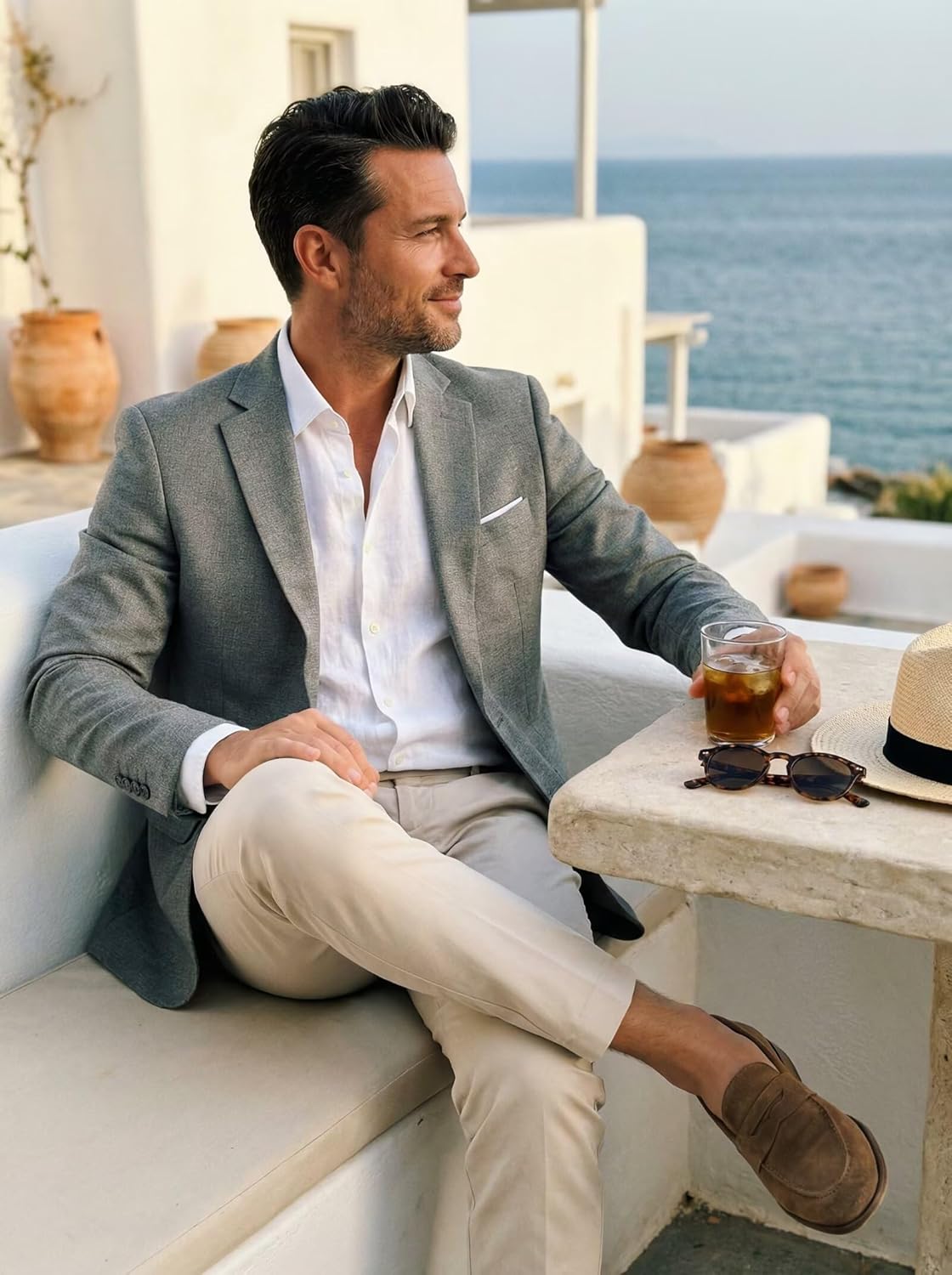 Wehilion Mens Casual Blazer Jacket Lightweight Sports Coat Suit Jacket for Summer Daily Business Wedding Party Travel - Image 5