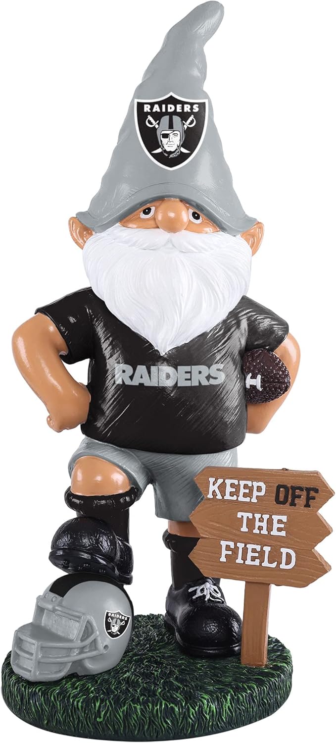 FOCO NFL Unisex-Adult NFL Team Logo Keep Off The Field Garden Statue Outdoor Gnome 8"