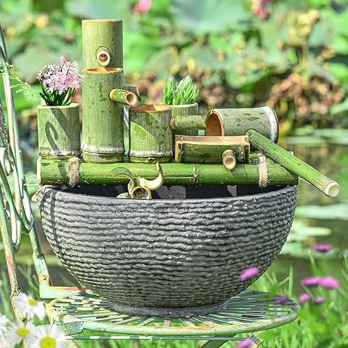 Miniatura 2 de Sungmor Macetero de resina negra ceniza para exteriores, cuenco bajo para pájaros, 15.6 pulgadas, lirio de agua, macetas para suculentas, base de