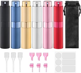 Lulupack Travel Perfume Bottle Refillable, 8ml Cologne Spray Atomizer, 6PCS