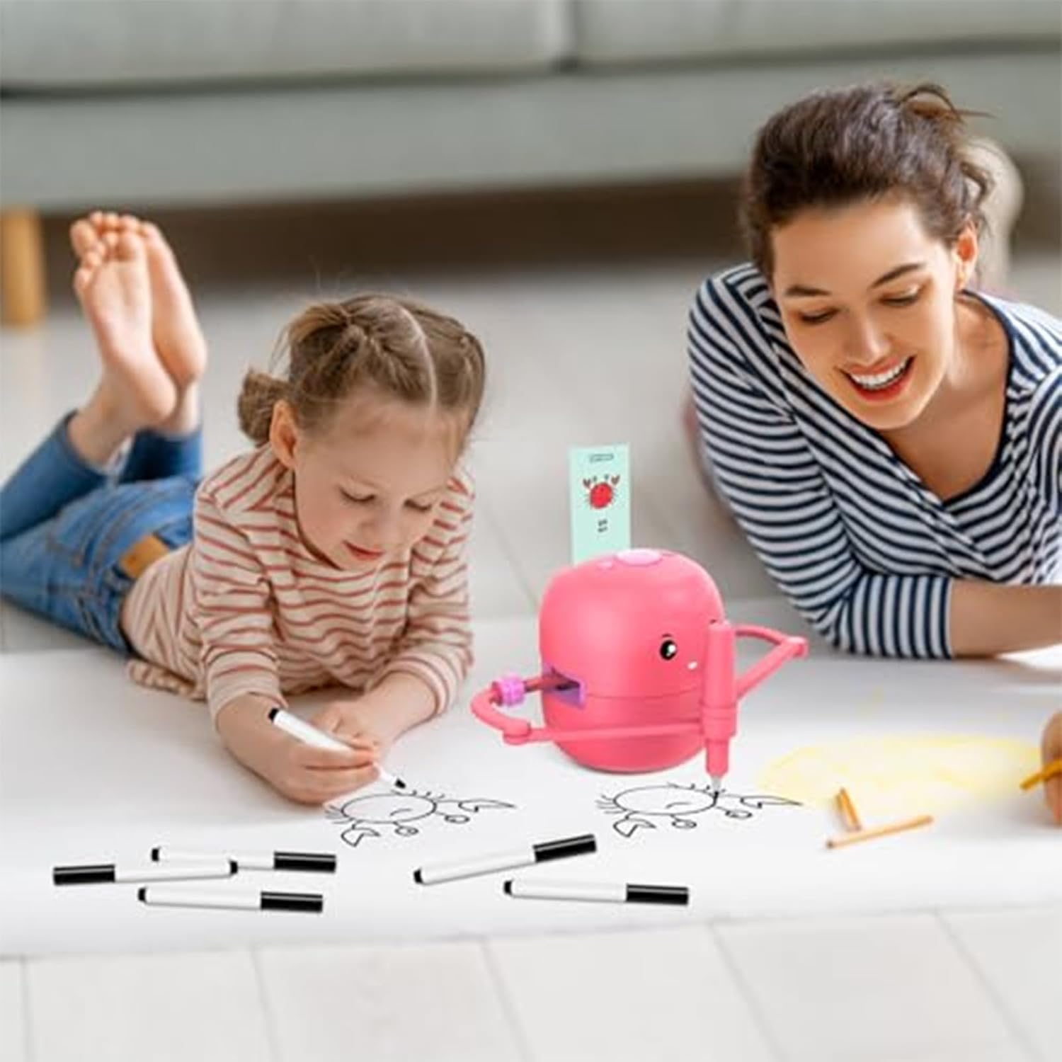 Painting Robot Pen, 18-Pieces Smooth Writing Paint Tools, Robot Machine Replacement Pens for Kids Boys Girls Children, Birthday Christmas New Year Preschool Kindergarten Art Supplies, Creative Fun Dra